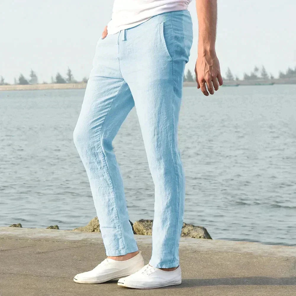 Poli - Pantalones Aireados De Lino Para Hombre Para El Verano