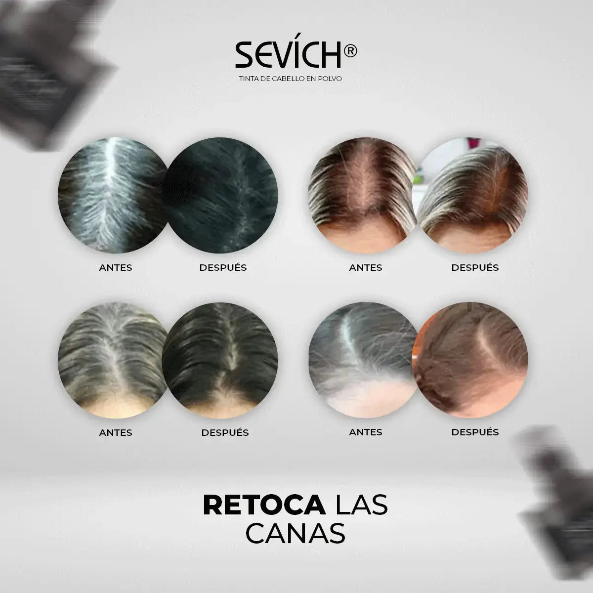 Tinta de Cabello en Polvo Sevích® - Cubre Todas las Canas (Compre 1, Lleve 2)