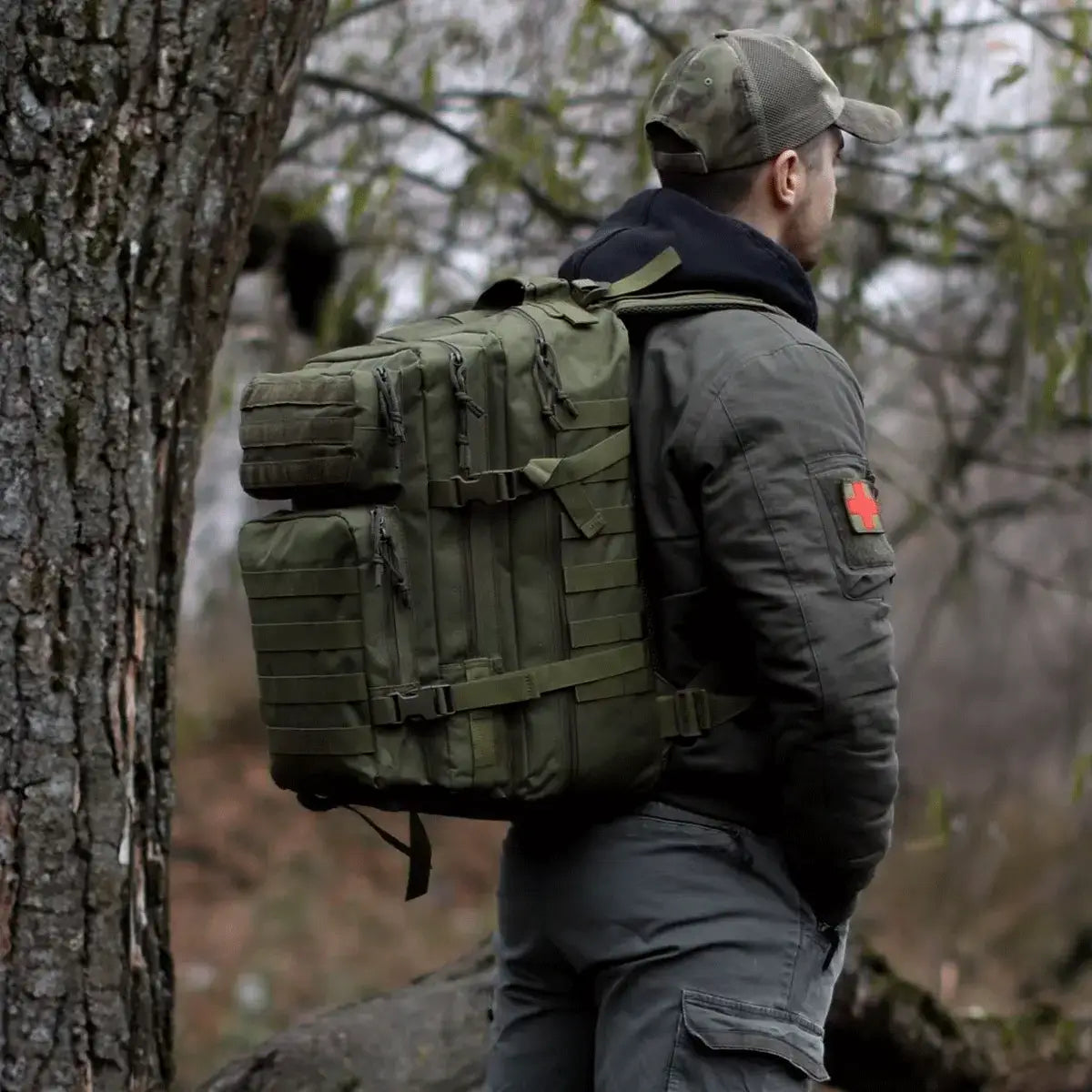 Mochila Táctica Militar Exodus® (+ Parche de Velcro con la Bandera de España Regalo)