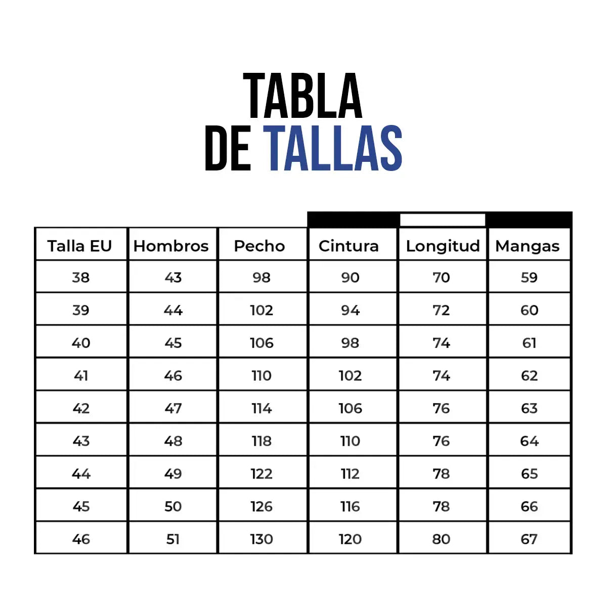 Guía de Tallas