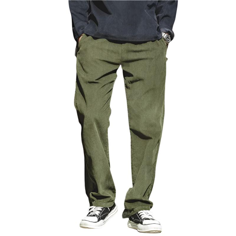 Pantalón De Terciopelo De Hombre De Color Verde