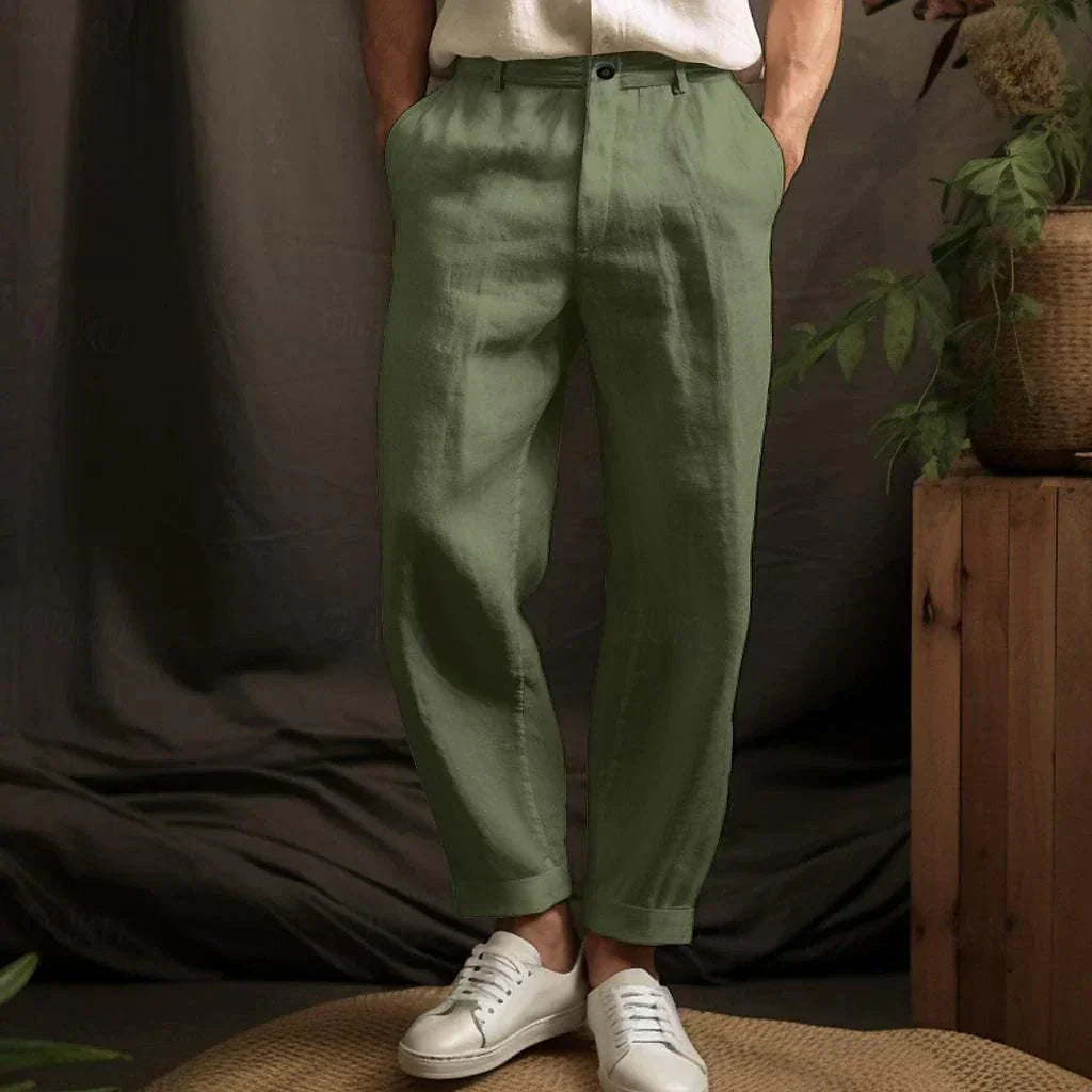 Remy - Pantalones De Lino Para Hombre Para Looks Elegantes